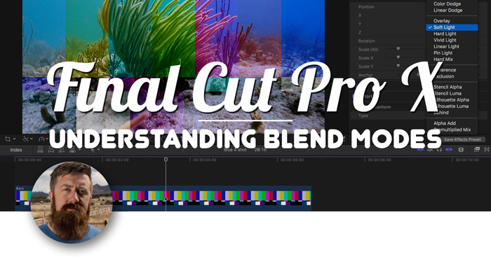 Understanding Blend Modes in Final Cut Pro, Ripple Training: Video editing tutorials for the best editing software for PC and Mac.