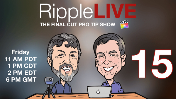 RippleLive Episode 14, Ripple Training: Video editing tutorials for the best editing software for PC and Mac.