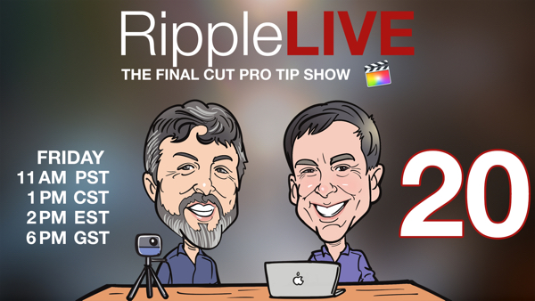RippleLIVE Episode 20, Ripple Training: Video editing tutorials for the best editing software for PC and Mac.