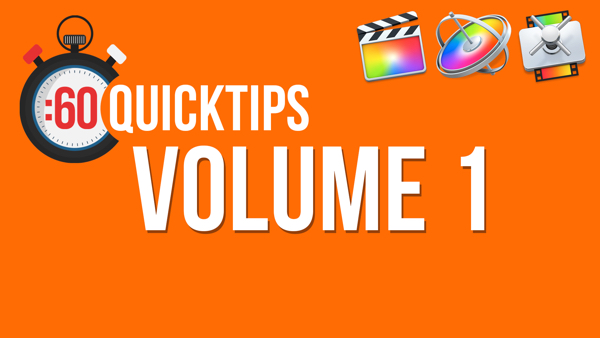 60 Second Quick Tips Volume 1, Ripple Training: Video editing tutorials for the best editing software for PC and Mac.
