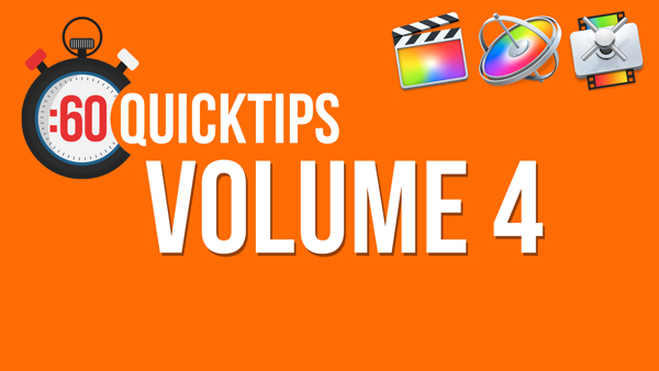 60 Second QuickTips Volume 4, Ripple Training: Video editing tutorials for the best editing software for PC and Mac.