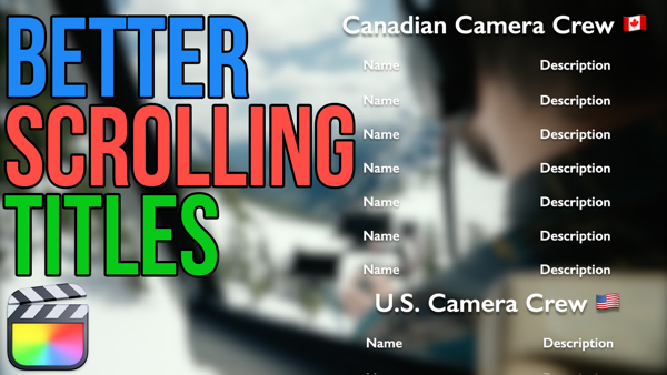 Better Scrolling Titles in Final Cut Pro, Ripple Training: Video editing tutorials for the best editing software for PC and Mac.