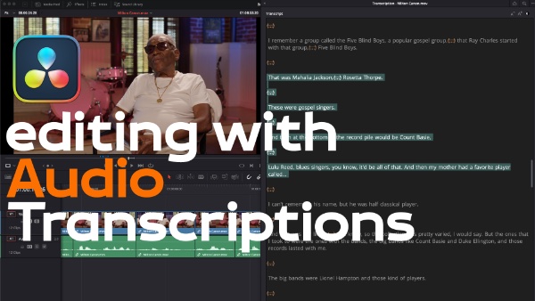 Editing with Audio Transcriptions in DaVinci Resolve, Ripple Training: Video editing tutorials for the best editing software for PC and Mac.
