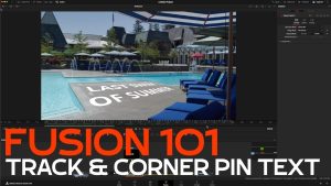 Tracking and Corner Pinning Text in Fusion, Ripple Training: Video editing tutorials for the best editing software for PC and Mac.